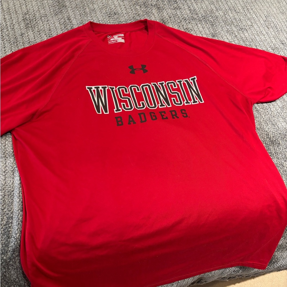 Under Armour Red Wisconsin Badgers Tee